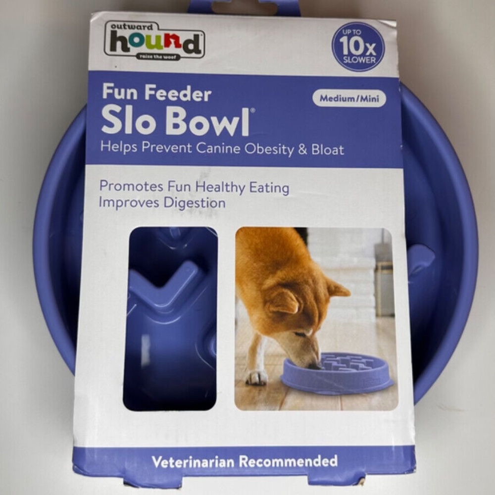 Fun Feeder Slo Bowl Medium For Dogs BPA/PVC FREE, Veterinarian Recommended